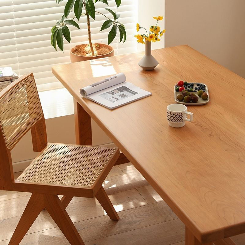 Modern 1/2/4/5/6/7 Pieces Dining Set Rectangle Pine Wood Dining Table for Dining Room