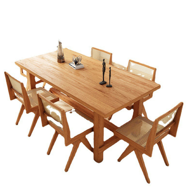 Modern 1/2/4/5/6/7 Pieces Dining Set Rectangle Pine Wood Dining Table for Dining Room