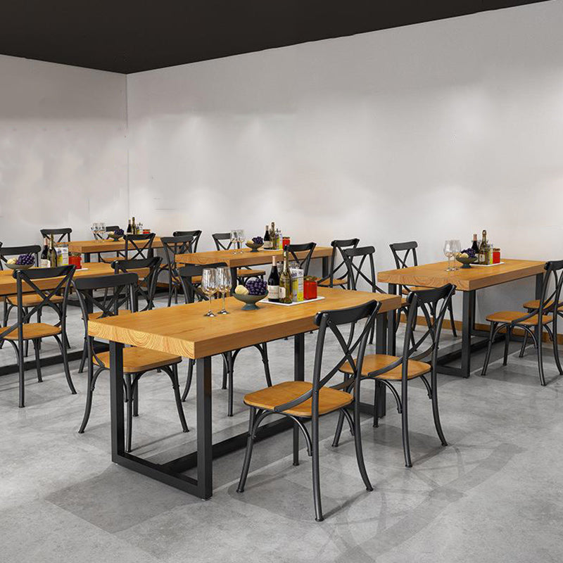 Industrial 1/3/5 Pieces Dining Set Rectangle Wood Dining Table for Dining Room Cafe