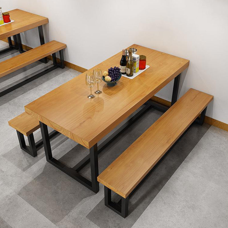 Industrial 1/3/5 Pieces Dining Set Rectangle Wood Dining Table for Dining Room Cafe