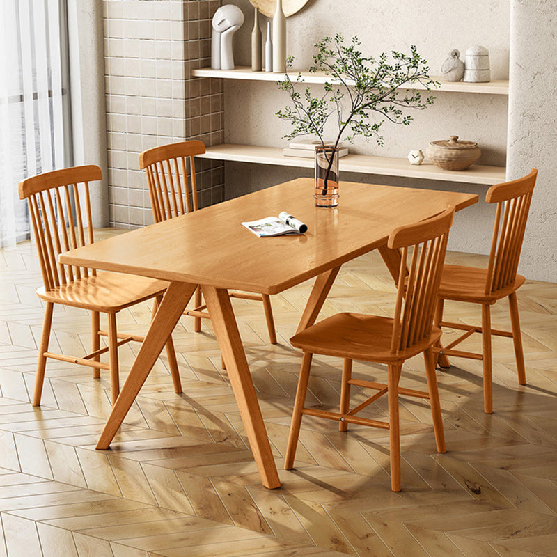Modern 1/4/5/6 Pieces Dining Set Rectangle Pine Wood Dining Table for Kitchen