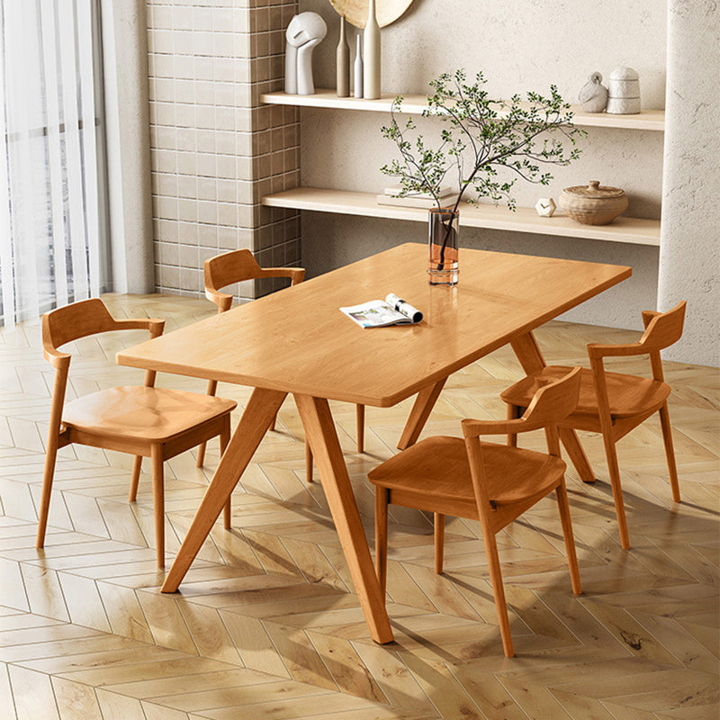 Modern 1/4/5/6 Pieces Dining Set Rectangle Pine Wood Dining Table for Kitchen