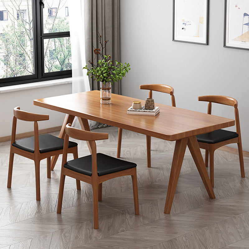 Modern 1/4/5/7 Pieces Dining Set Rectangle Pine Wood Dining Table for Living Room