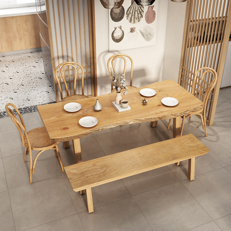 Industrial 1/4/5/6 Pieces Dining Set Rectangle Wood Dining Table for Dining Room