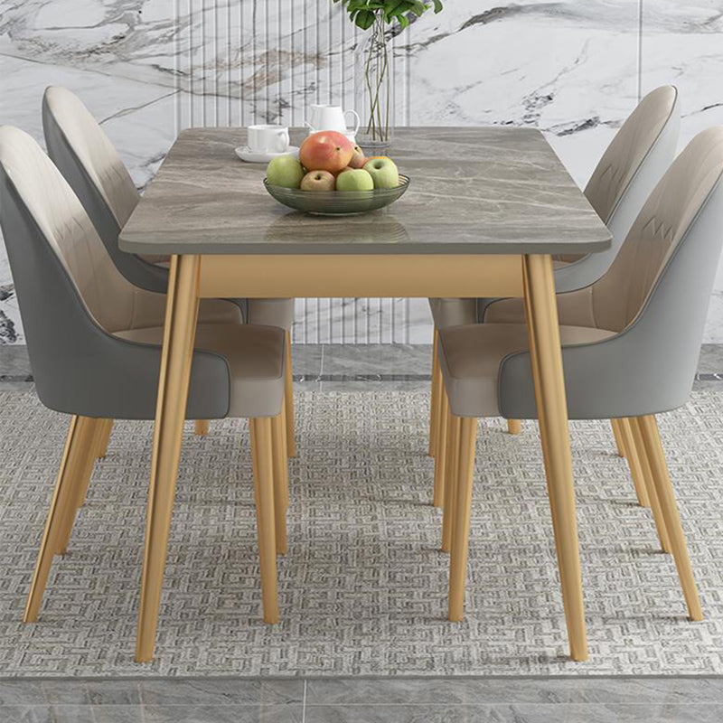 1/2/5/7 Pieces Nordic Dining Set Rectangle Stone Dining Table for Dining Room