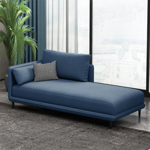 Modern Style Recessed Arms Chaise Living Room Faux Leather Chaise