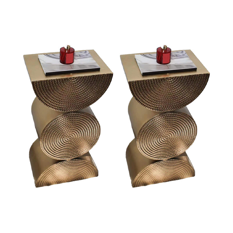 Unique Shape Side End Table Rustic Style 13.8" W x 9.8" D x 26" H in Brown