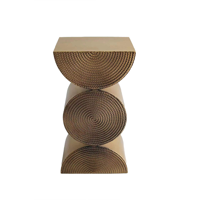 Unique Shape Side End Table Rustic Style 13.8" W x 9.8" D x 26" H in Brown