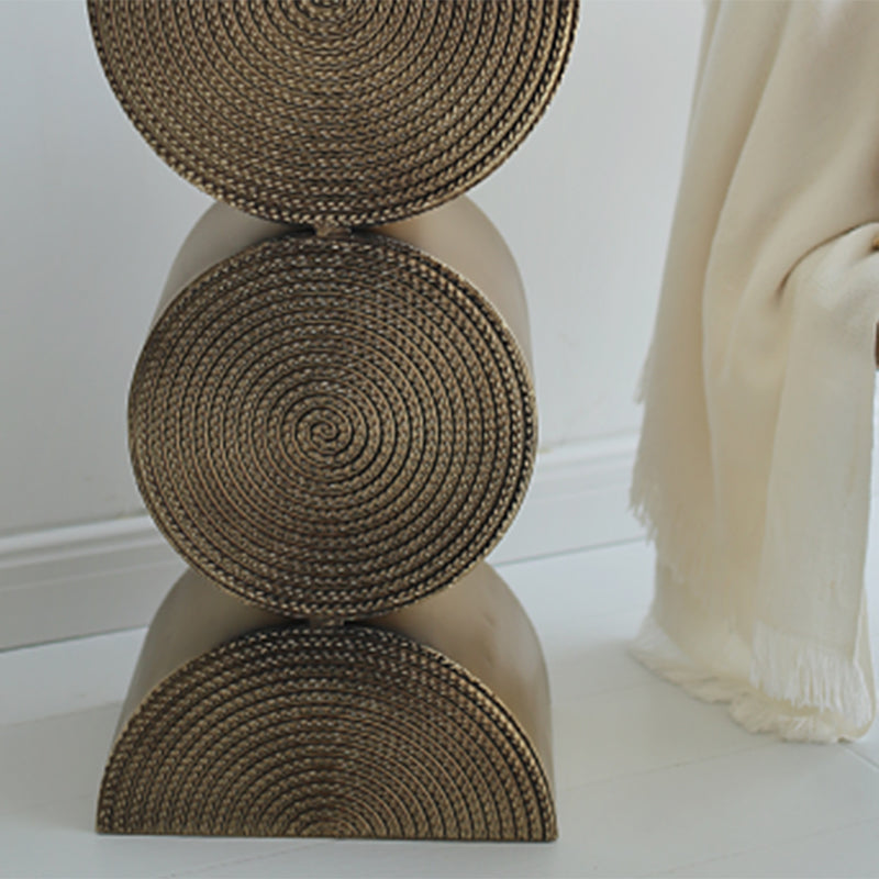 Unique Shape Side End Table Rustic Style 13.8" W x 9.8" D x 26" H in Brown
