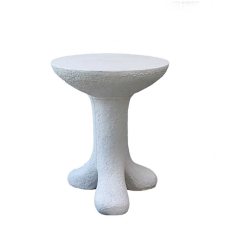 White Corner Table Unique Shape 3 Legs End Table, 19.7" W x 19.7" D x 24" H