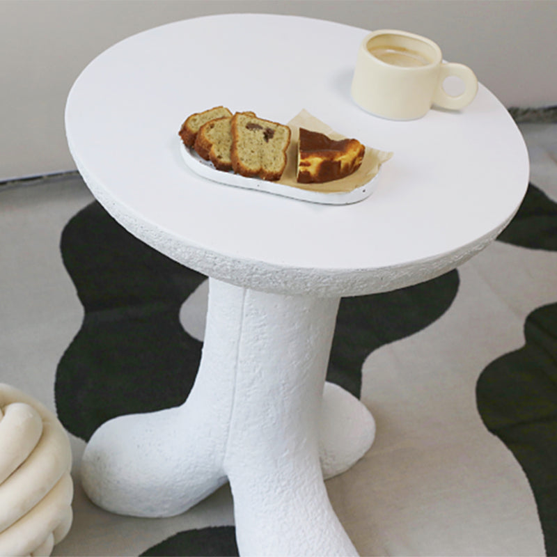 White Corner Table Unique Shape 3 Legs End Table, 19.7" W x 19.7" D x 24" H