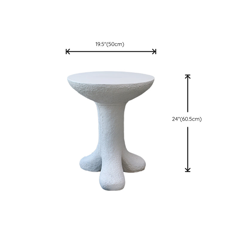 White Corner Table Unique Shape 3 Legs End Table, 19.7" W x 19.7" D x 24" H