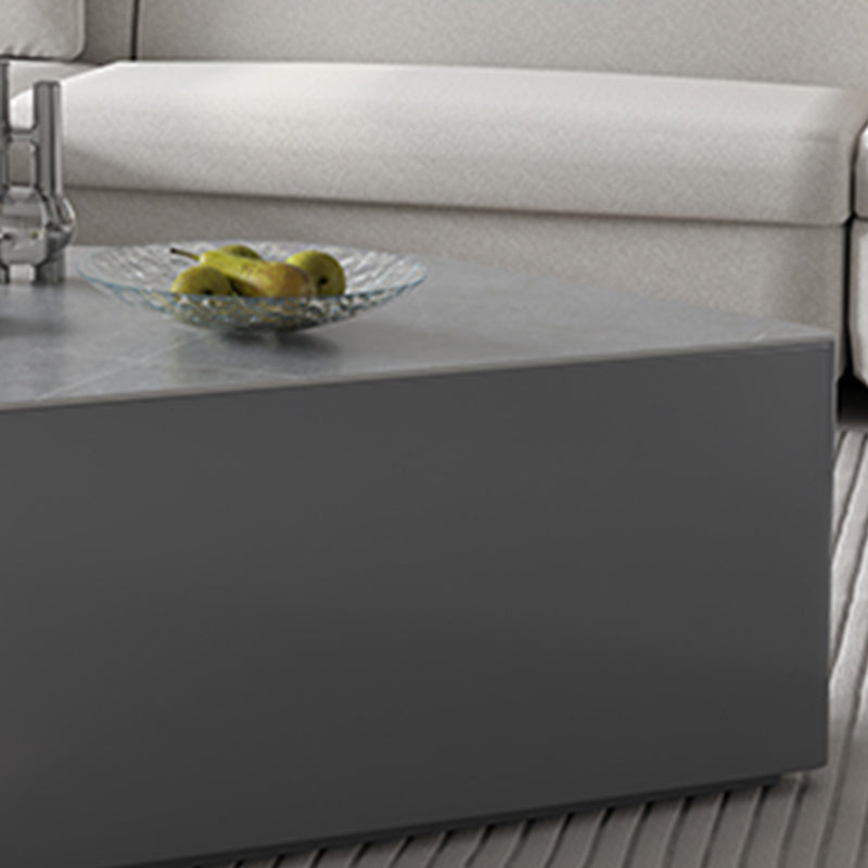 13"H Contemporary Coffee Table Grey Coffee Cocktail Table with Drawer