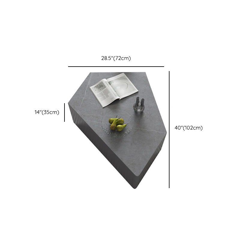 13"H Contemporary Coffee Table Grey Coffee Cocktail Table with Drawer