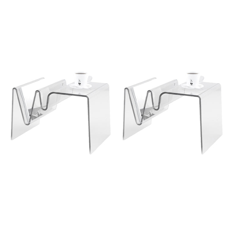 Glam Side Table Acrylic Pedestal Accent Side Table for Bedroom