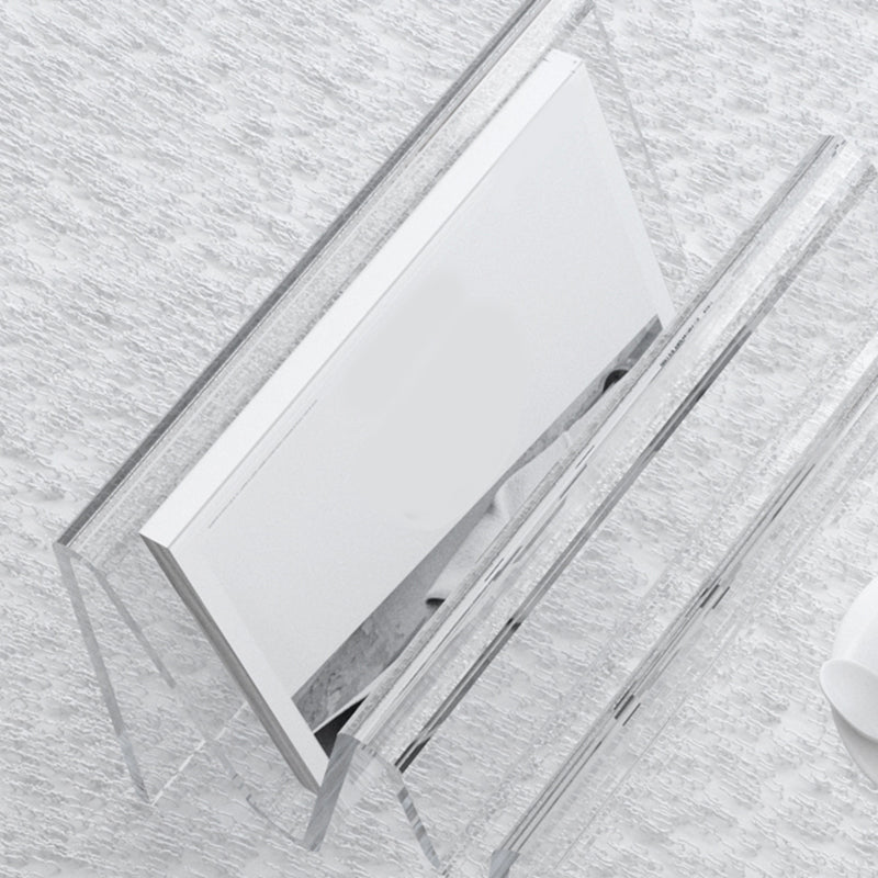 Glam Side Table Acrylic Pedestal Accent Side Table for Bedroom