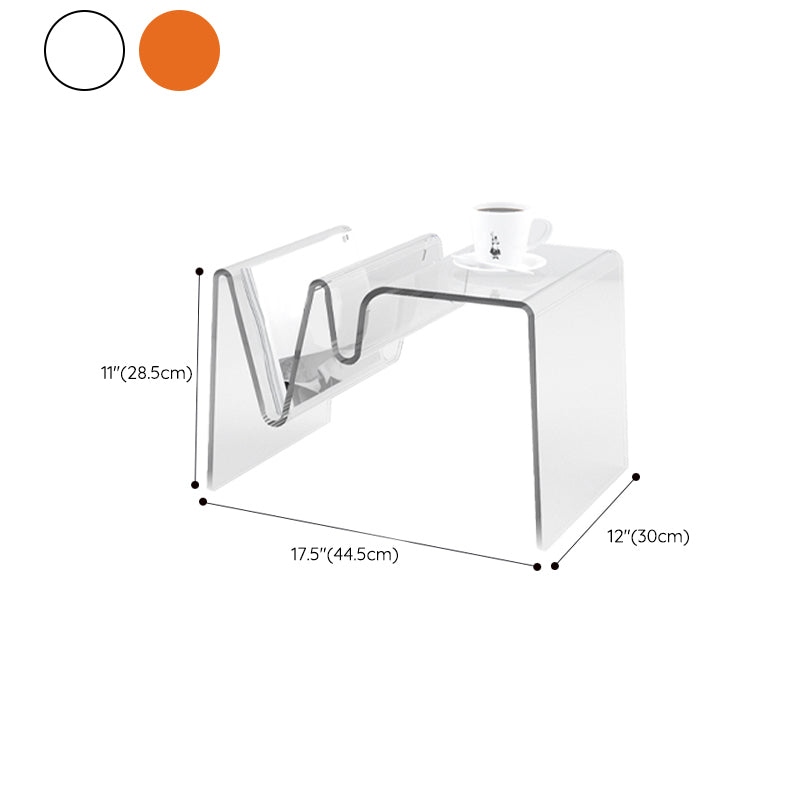 Glam Side Table Acrylic Pedestal Accent Side Table for Bedroom