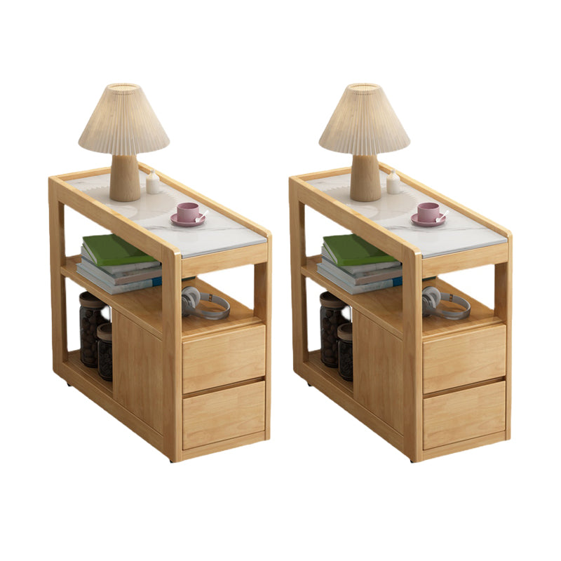 27.6" W x 11.8" D x 24.4" H End Slide Table Wood Rectangular Shape Corner Table