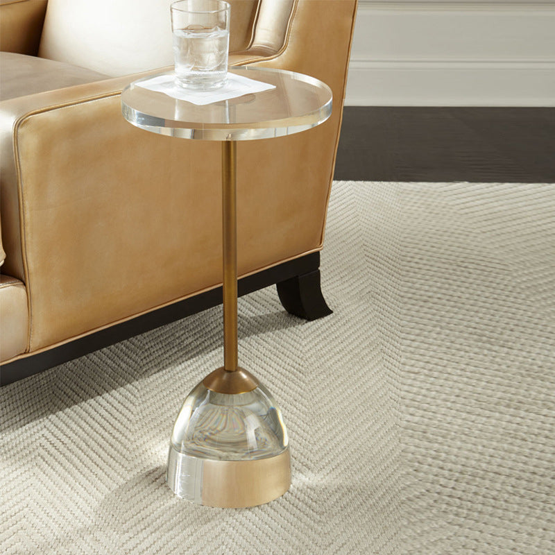 Round Shape Sofa Side Accent Table Pedestal End Table, 15.7" W x 15.7" D x 22.4" H