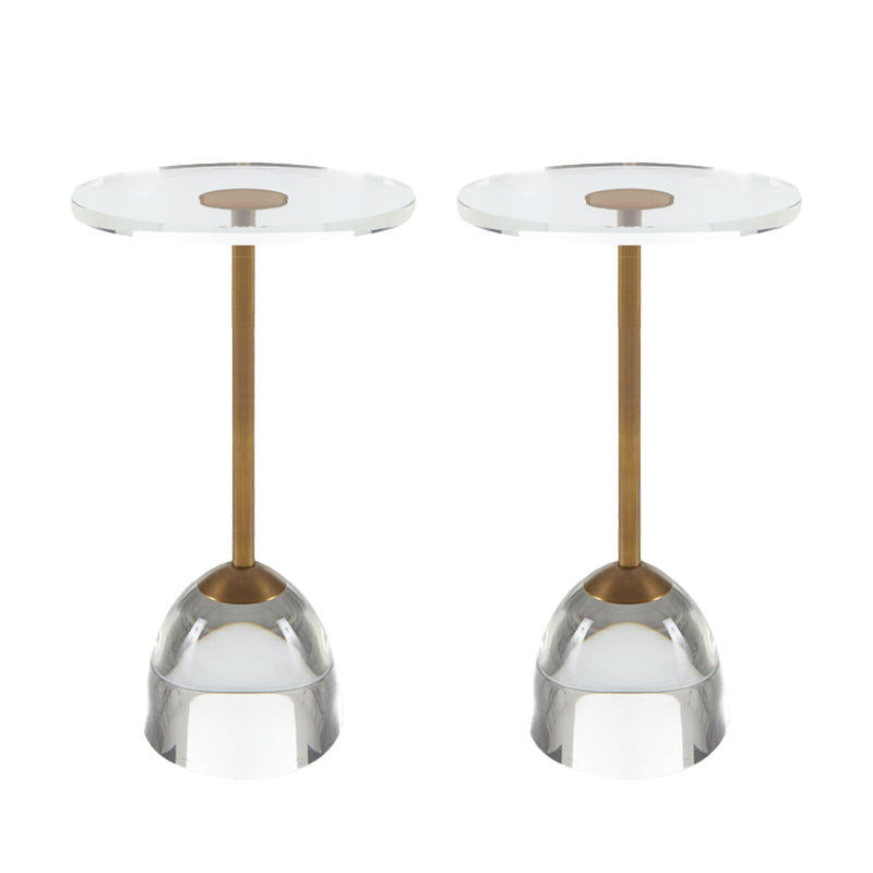 Round Shape Sofa Side Accent Table Pedestal End Table, 15.7" W x 15.7" D x 22.4" H