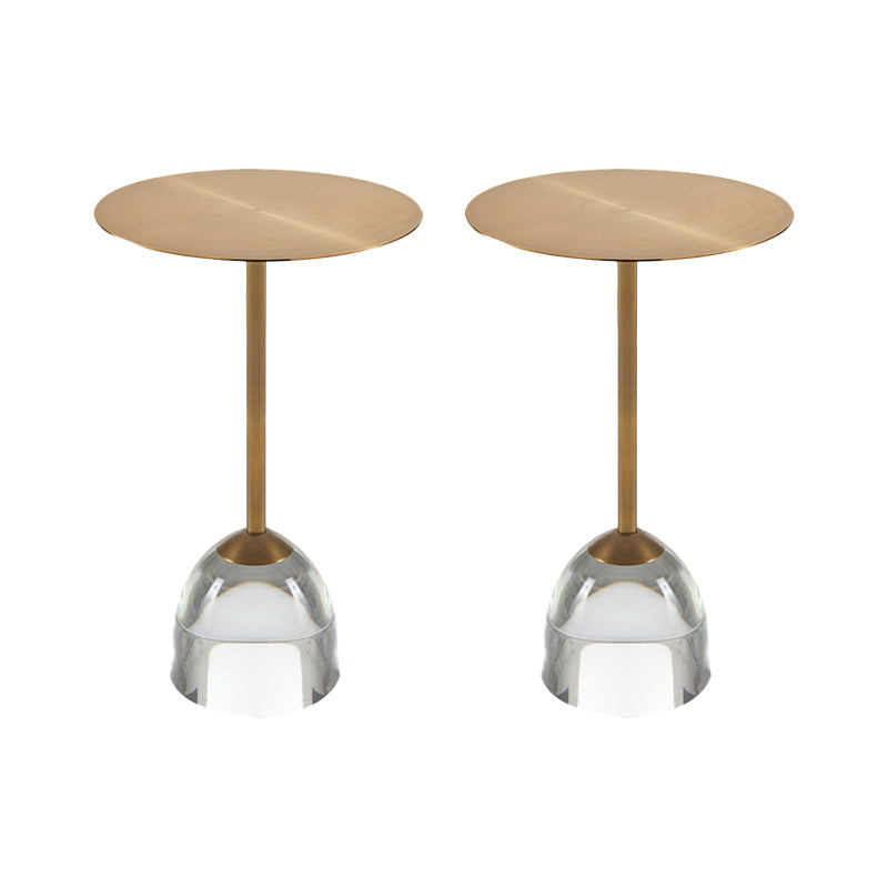 Round Shape Sofa Side Accent Table Pedestal End Table, 15.7" W x 15.7" D x 22.4" H