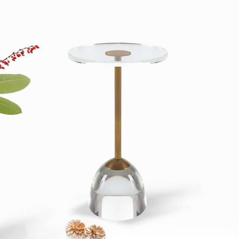 Round Shape Sofa Side Accent Table Pedestal End Table, 15.7" W x 15.7" D x 22.4" H