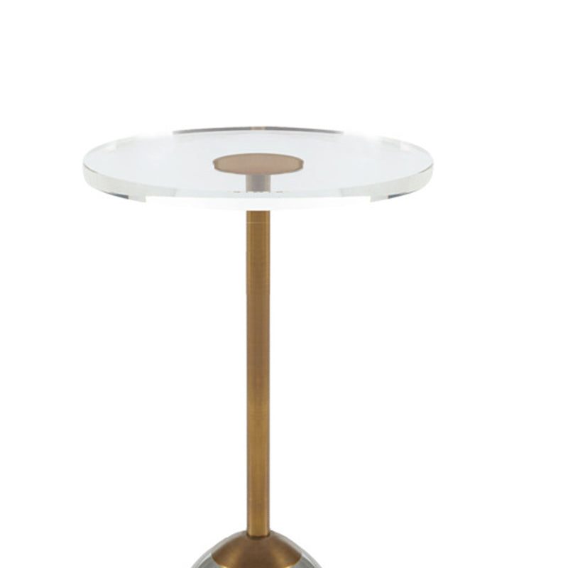 Round Shape Sofa Side Accent Table Pedestal End Table, 15.7" W x 15.7" D x 22.4" H