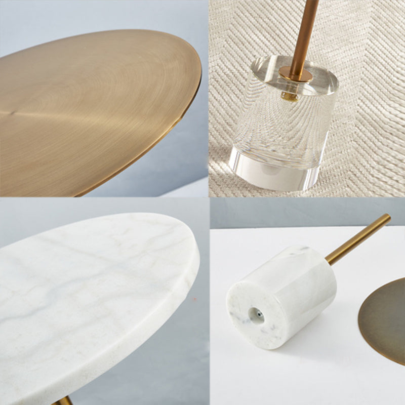 Round Shape Sofa Side Accent Table Pedestal End Table, 15.7" W x 15.7" D x 22.4" H