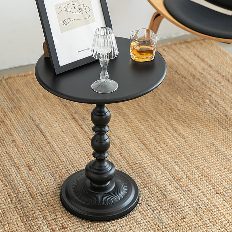 16.5" W x 16.5" D x 20.5" H Sofa Side Accent Table Metal Pedestal End Table