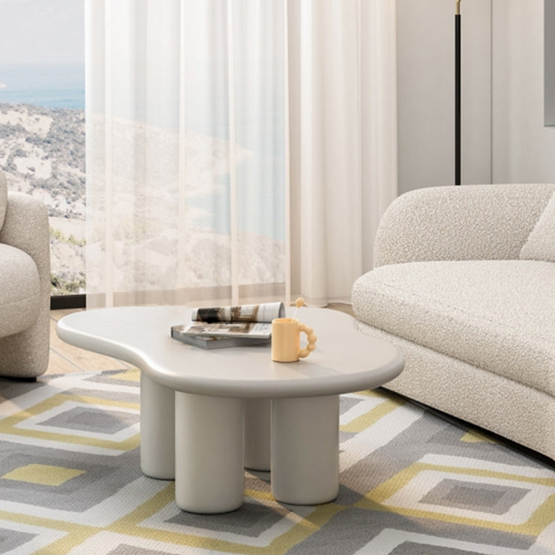 15"H Contemporary Coffee Table Wooden 4 Legs Coffee Cocktail Table