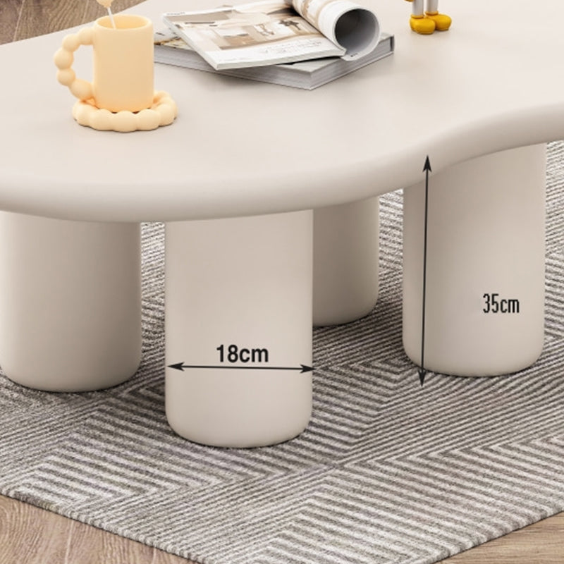 15"H Contemporary Coffee Table Wooden 4 Legs Coffee Cocktail Table