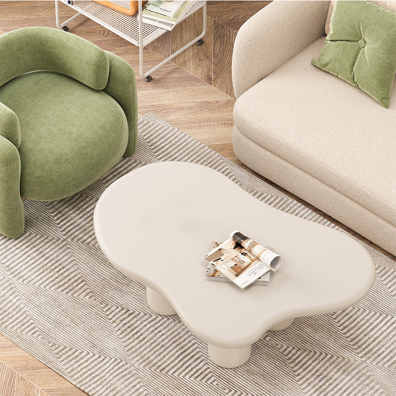 15"H Contemporary Coffee Table Wooden 4 Legs Coffee Cocktail Table