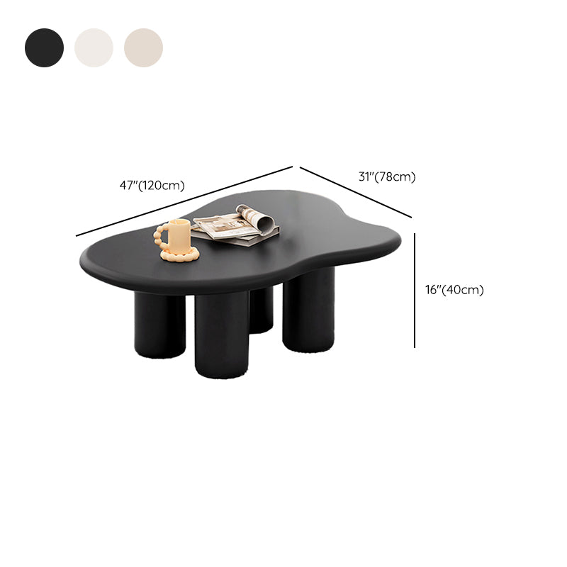 15"H Contemporary Coffee Table Wooden 4 Legs Coffee Cocktail Table