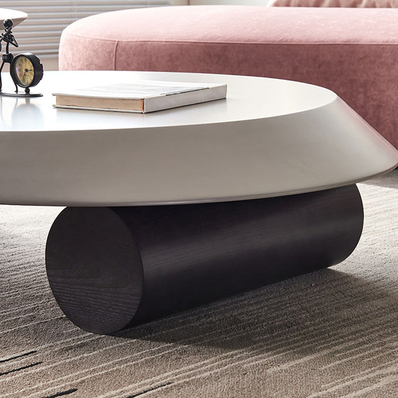 Modern 2-Piece Wood Coffee Table Round Nesting Coffee Table Set