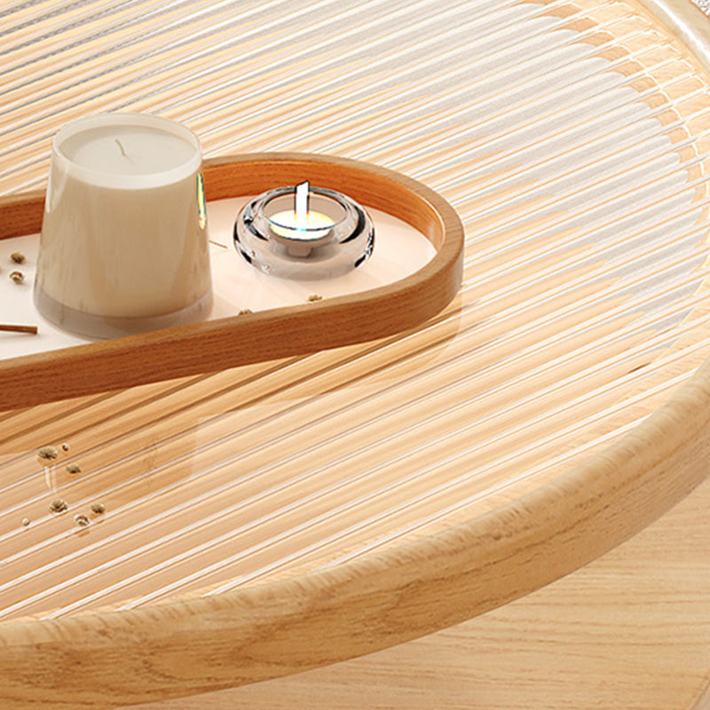 Tropical Coffee Table Solid Wood Coffee Cocktail Table with Storage