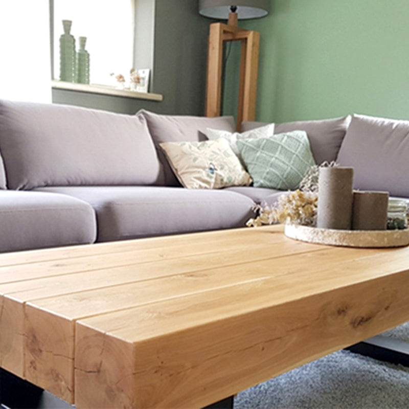 Solid Wood Coffee Table No Distressing Rectangle Single Coffee Table