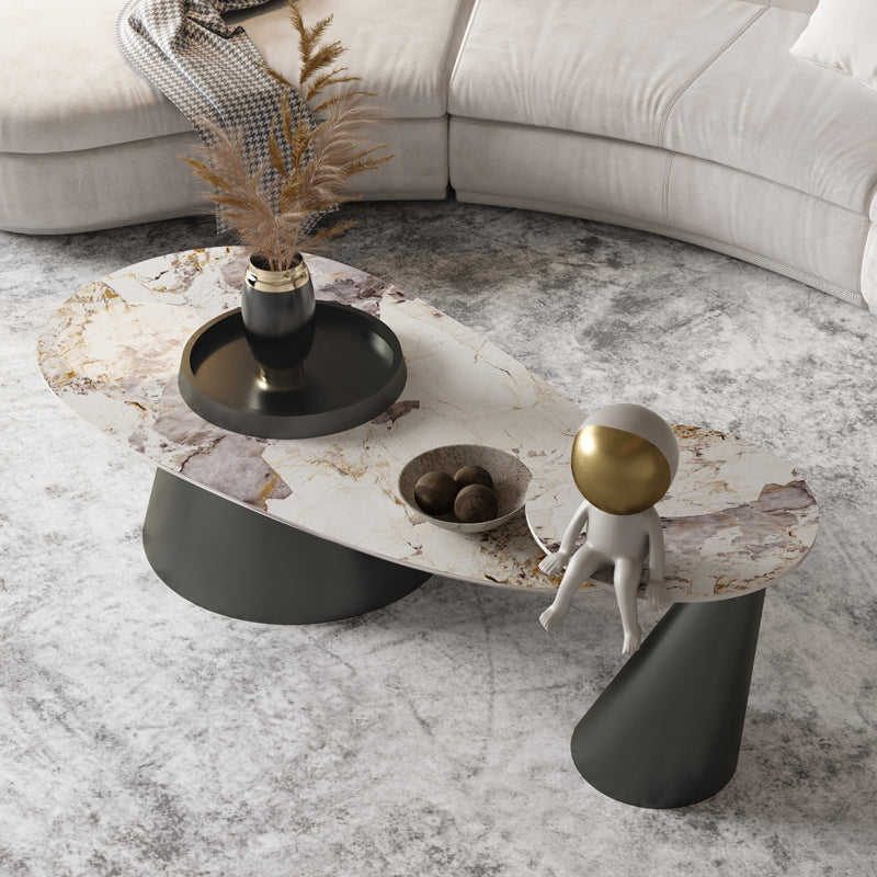 Modern Coffee Table No Distressing Free-Form Single Coffee Table