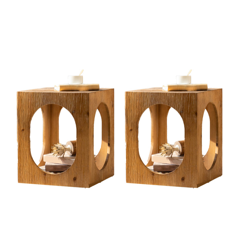 Geometric Shape Accent Side Table Wooden Simple Bedroom End Table