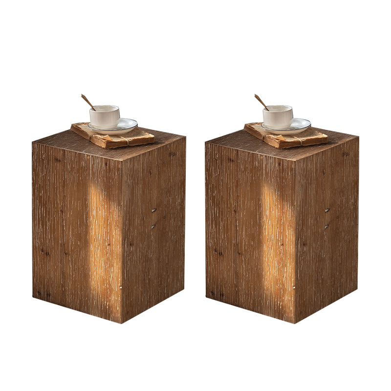 Geometric Shape Accent Side Table Wooden Simple Bedroom End Table