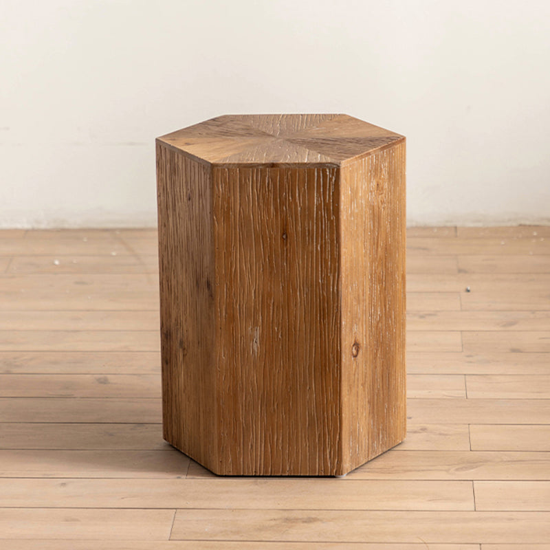 Geometric Shape Accent Side Table Wooden Simple Bedroom End Table