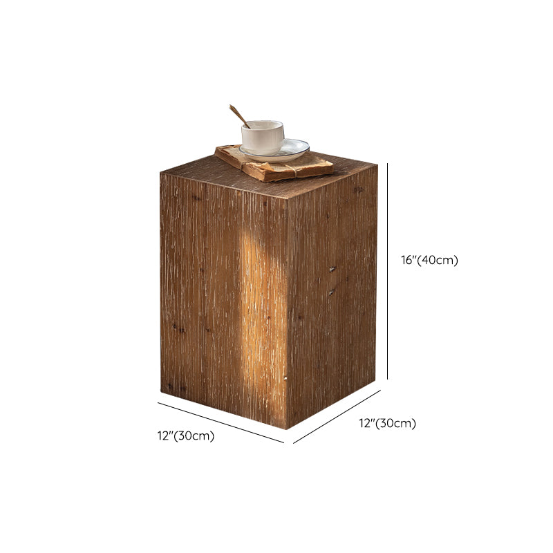 Geometric Shape Accent Side Table Wooden Simple Bedroom End Table