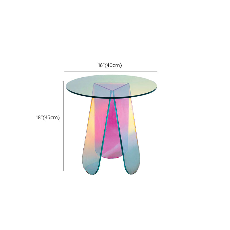 Round Shape Accent Side Table Plastic Round Side End Table for Bedroom in Multi-Color