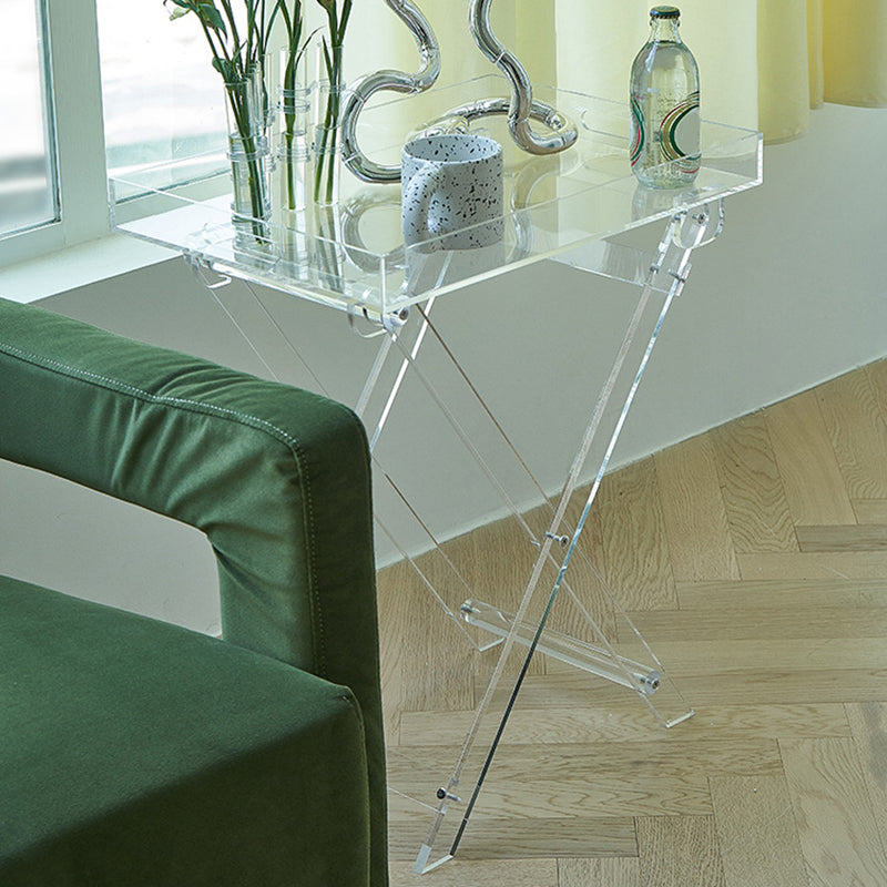 Rectangular Side Table Plastic Modernistic 20.1" W x 14.2" D x 24" H End Table