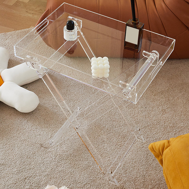 Rectangular Side Table Plastic Modernistic 20.1" W x 14.2" D x 24" H End Table