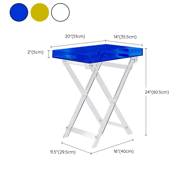 Rectangular Side Table Plastic Modernistic 20.1" W x 14.2" D x 24" H End Table