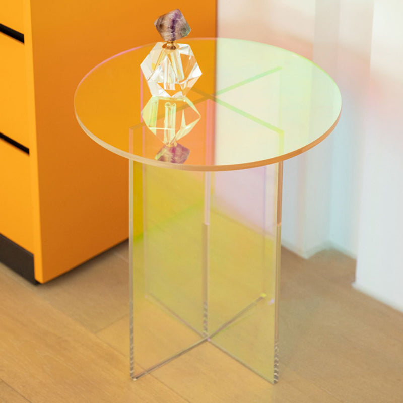 Multi-Color Accent Side Table Round Shape Plastic Table for Bedroom