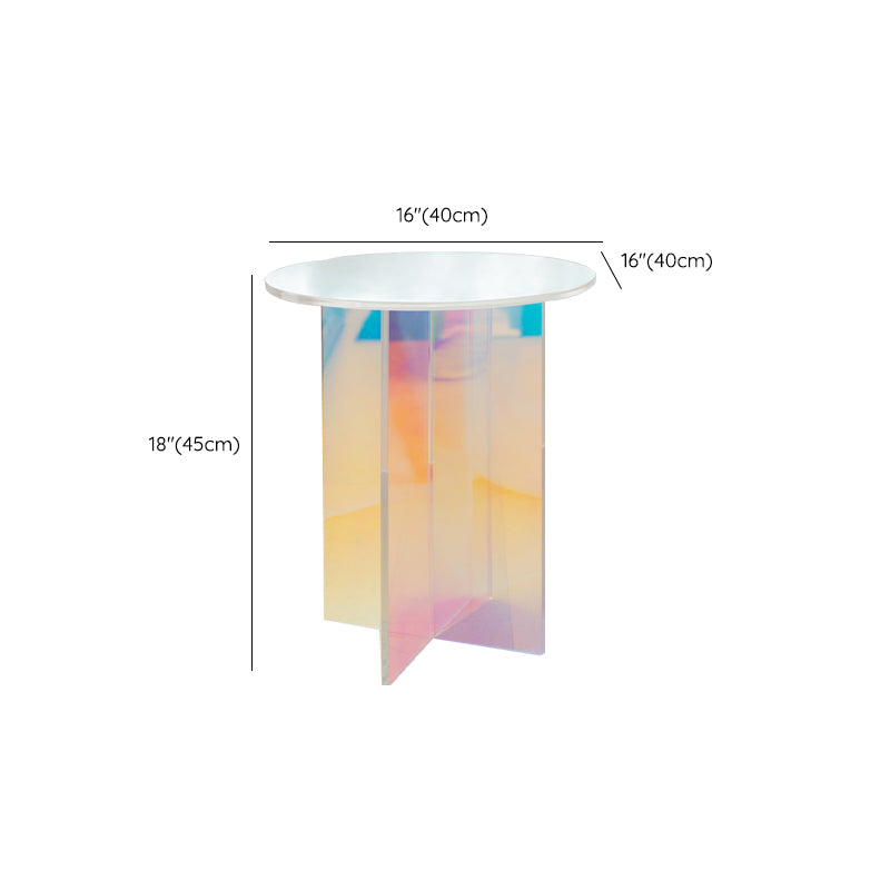 Multi-Color Accent Side Table Round Shape Plastic Table for Bedroom