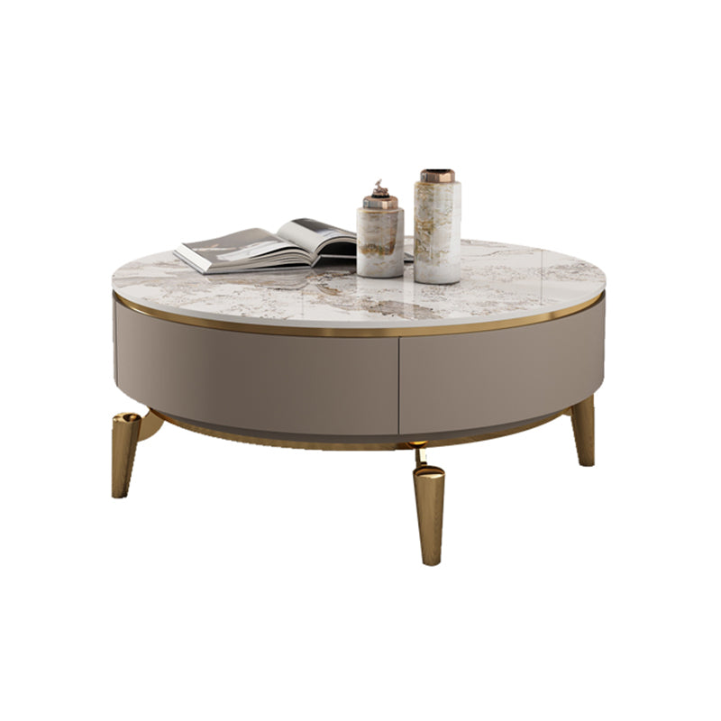 No Distressing Slate Coffee Table Glam Single Coffee Table with Drawer