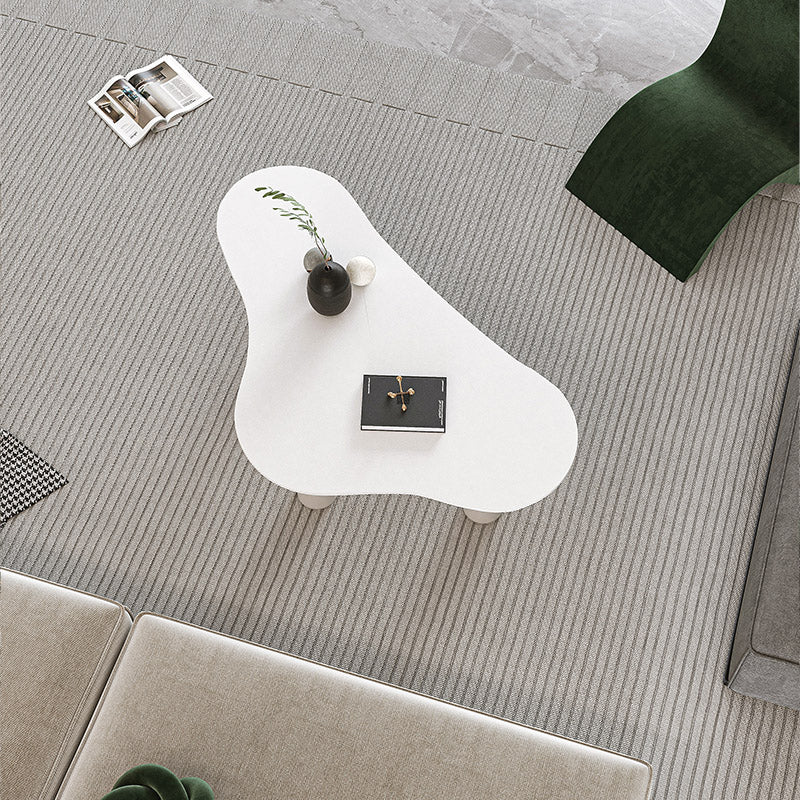 Contemporary Stone Geometric Coffee Table 3 Legs Coffee Cocktail Table