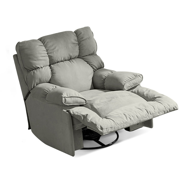Microsuede Recliner Single Manual Reclining Chair with Swivel Glider Base